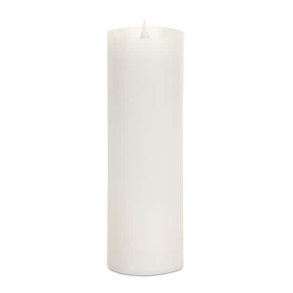 Homeroots Set of Two White Flameless Pillar Candle, 2PK 517657 - main