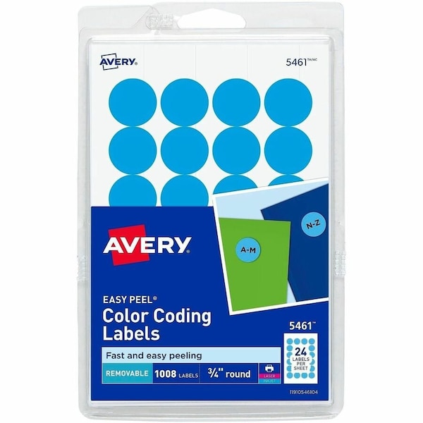 Avery Printable Color Coding Labels, PK1008 05461 - main