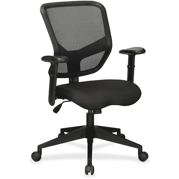 Lorell Executive Mesh Mid-Back Chair - Black 84565 - main