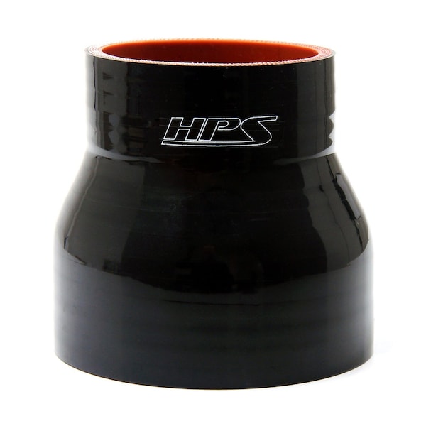 Hps Performance 1 in - 2 in ID x 3 in L, 4-Ply High Temp Silicone Straight Reducer Coupler Hose Connector, Black HTSR-100-200-BLK - main