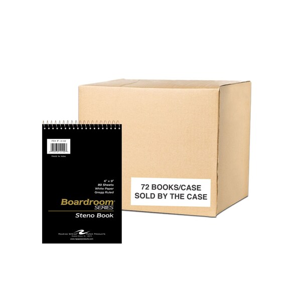 Roaring Spring Case of Spiral Steno Pads, 6"x9", Gregg Ruled, 80 Sheets, Snag Proof Wire, Stiff Board Covers, PK72 12102cs - main