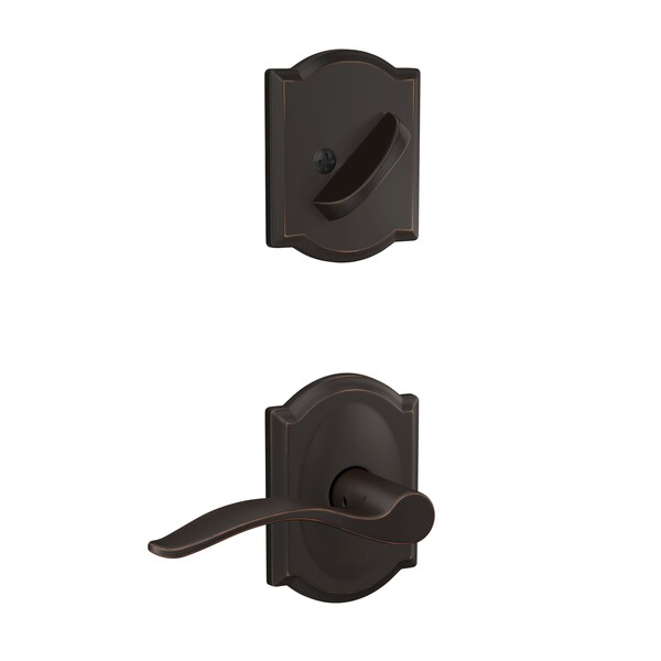 Schlage Residential Schlage Custom Pennant Lever with Camelot Rose Dummy Interior Trim Aged Bronze Finish FC94PEN716CAM - main
