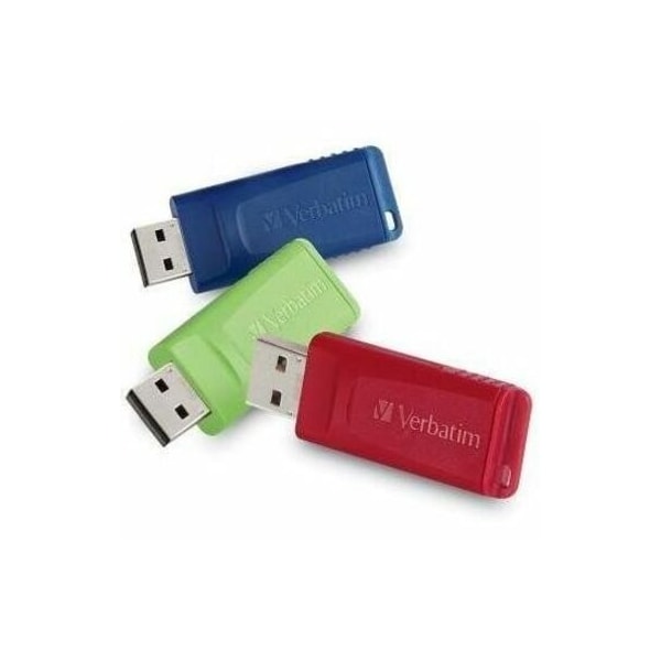 Verbatim Store 'n' Go USB Flash Drive, 8 GB, Assorted Colors, PK3 98703 - main