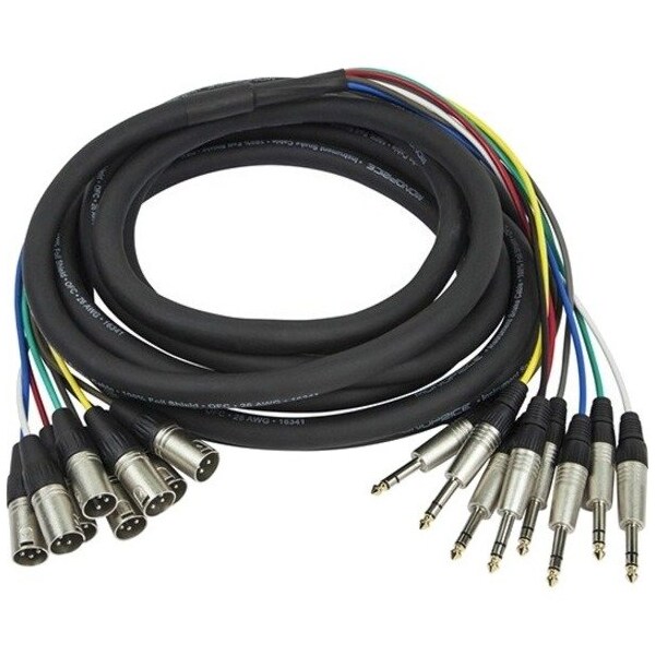 Monoprice TRS M TO XLR M 8 CHAN SNAKE CABLE 20FT 601298 - main
