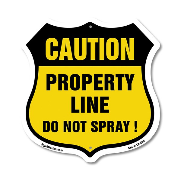 Signmission No Spray Shield Sign Caution Property Li, 12 Inch X 12 Inch, Aluminum Metal Sign SHI-A-12-404 - main