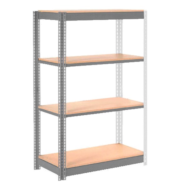 Global Industrial 4 Shelf Standard Duty Boltless Shelving Add On 36"Wx24"Dx60"H, Wood Deck B3153537 - main