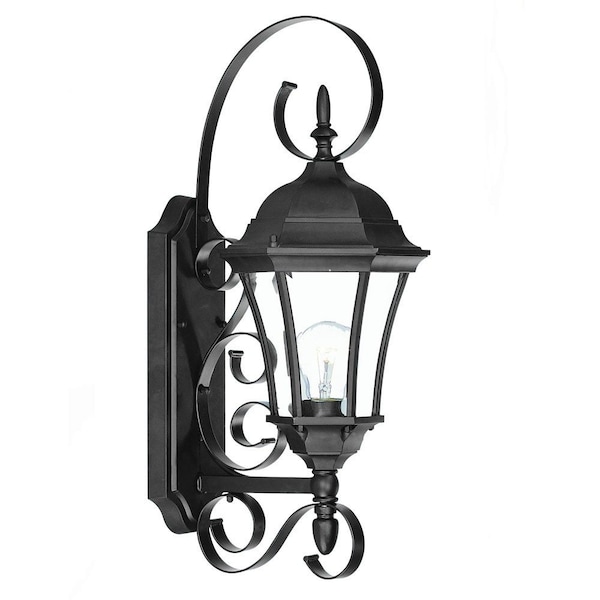 Homeroots Matte Black Swing Arm Lantern Wall Light 398605 - main