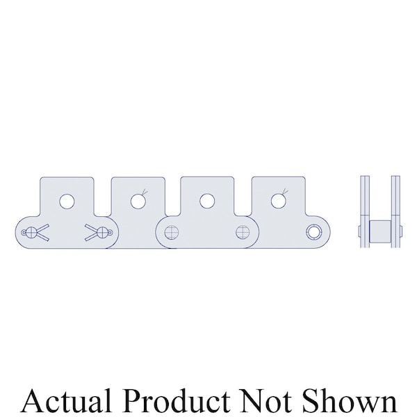 Hkk Chain HKK Double Pitch Riv Standard Conveyor w/K-2 Att Every 2nd P on Pin Link, 1P, .312 Dia x 5/16 W DC040RSK1EV - main