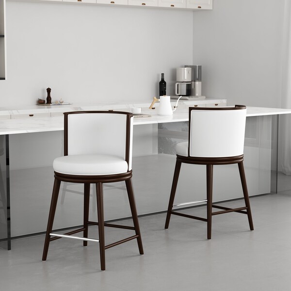 Manhattan Comfort Evalyn Counter Stool in White - Set of 2 2-CS021-WH - main