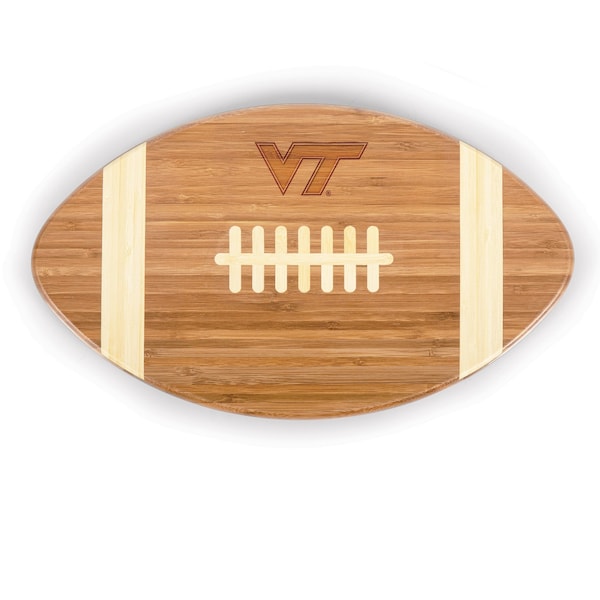 Picnic Time Family Of Brands NCAA Virginia Tech Hokies Touchdown! Football Cheese Board - Novelty Charcuterie Board 896-00-505-603-0 - main