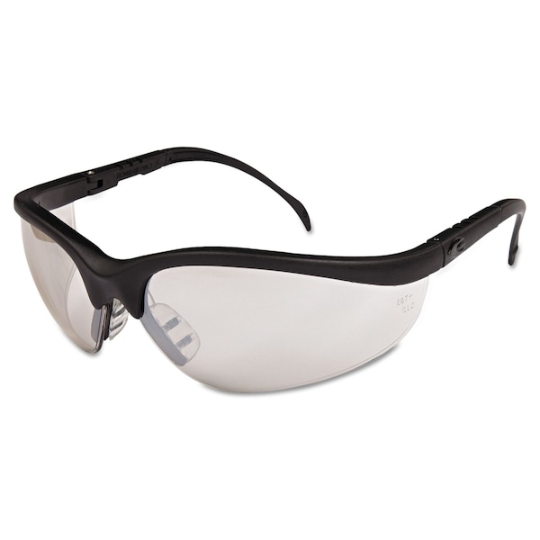 Mcr Safety Safety Glasses, Anti-Scratch, Clear Mirror Indoor/Outdoor Lens, Black Matte Frame, Half-Frame KD119 - main