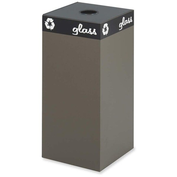 Safco Public Square Square Trash Can, Brown, Heavy Gauge Steel, 15-1/4" Dia 2982BR - main