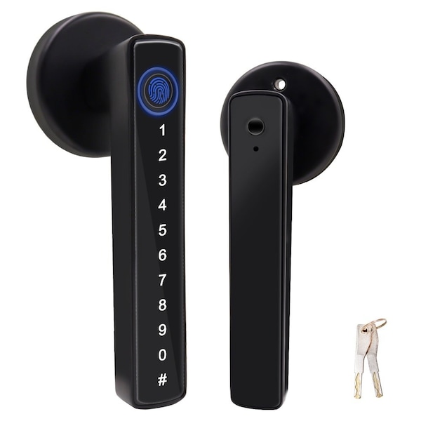 Wrightmaster Single Cylinder Smart Door Handle with Fingerprint, Anti-Peep Password, Emergency Charging Port ZR-SF047 - main