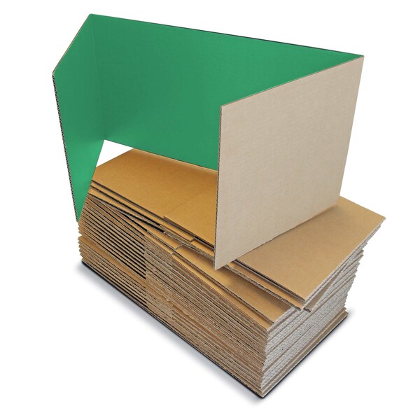 Flipside 12 x 48 Study Carrel Green Corrugated Pack of 24 60048-24 - main