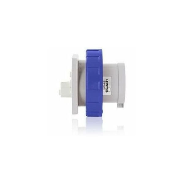 Leviton Pin & Sleeve Inlet, 16 A, 208/250V AC, 4 Pole, Blue W416-B9 - main