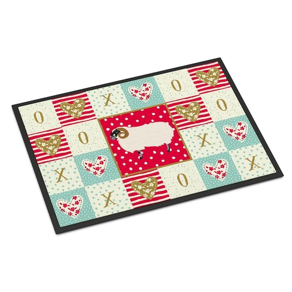 Carolines Treasures 24 x 36 in. Scottish Blackface Sheep Love Indoor or Outdoor Mat CK5400JMAT - main