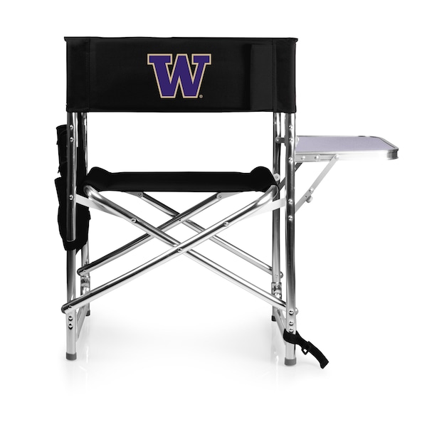 Picnic Time Family Of Brands NCAA Washington Huskies Sports Chair with Side Table - Beach Chair 809-00-179-624-0 - main