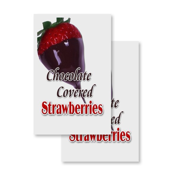 Signmission Chocolate Covered Strawberries, Vinyl Decals Only 24 Inch x 36 Inch, Vinyl Decal, 2PK DSB-2436-2PACK-ChocolateCoveredStrawberr - main