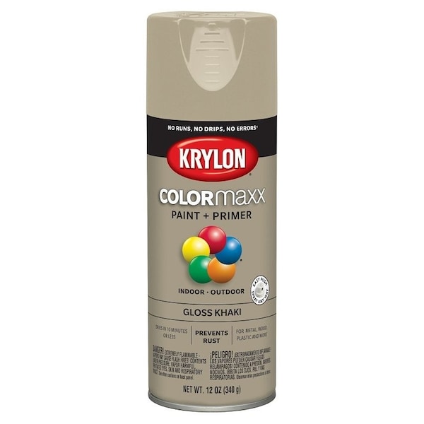 Krylon Enamel Spray Paint, Gloss, Khaki, 12 oz, Can K05526007 - main