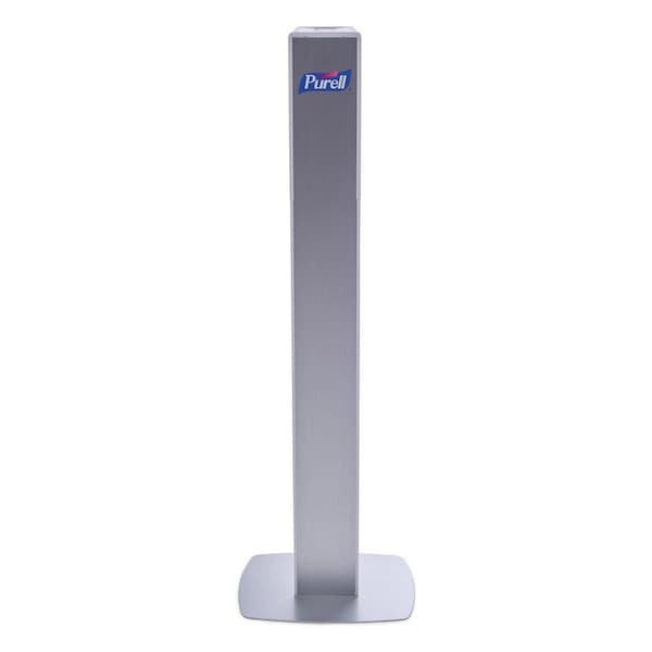 Purell Hand Sanitizer Dispenser, Floor Mount, White with Silver Panel (dispenser included) 7308-DS-SLV - main