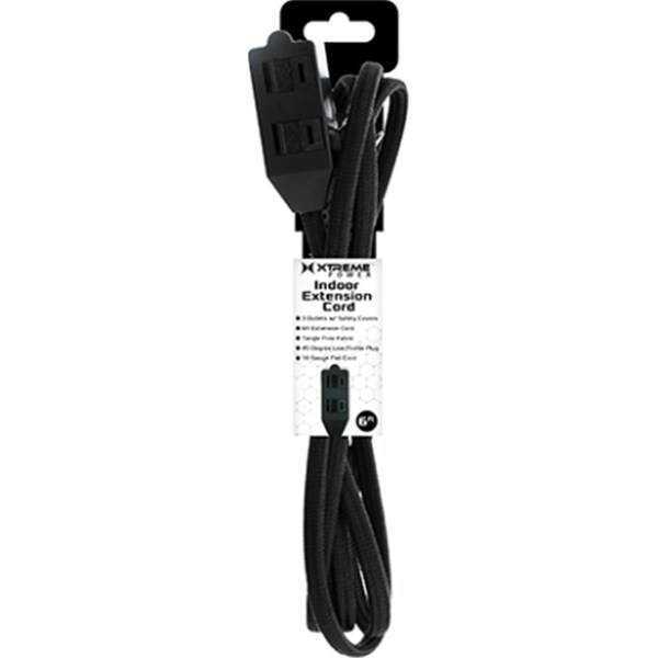 Jem Accessory Extension Cord, 3 Outlets, Black, 6 ft XWS8-1003-BLK - main
