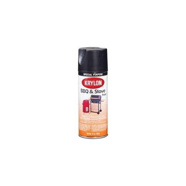 Krylon High Heat Metallic Paint, 12 oz Aerosol Can, Satin Black, Up to 20 sq-ft 1618 - main