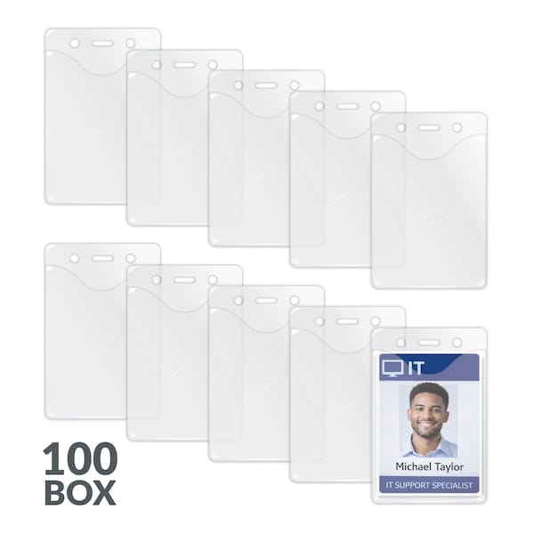 C-Line Products Badge Hldr, Vertical, 2-3/8x3-3/8", PK100 88617 - main