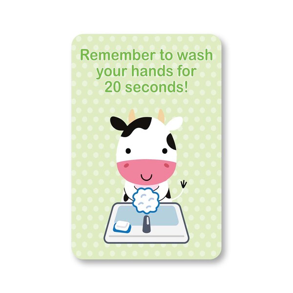 Signmission Public Safety Sign, Remember To Wash Your Hands For 20 Seconds, 5in X 3.5in Decal, OS-NS-D-35-25344 OS-NS-D-35-25344 - main