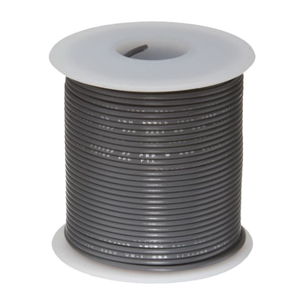 Remington Industries 18 AWG Gauge UL1061 Stranded Hook Up Wire, 300V, 0068 Diameter, Gray, 25 ft Length 18UL1061STRGRA25 - main