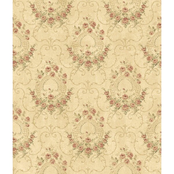 Chesapeake Georgiana Red Tearose Wallpaper 3123-02124 - main