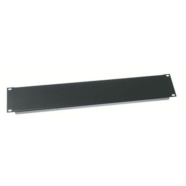 Middle Atlantic 2RU Blank Rack Panel - Steel and Flanged Blank Panel - Flat Black Powder Coat EB-2 - main