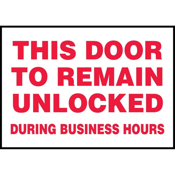 Accuform SAFETY LABEL THIS DOOR TO REMAIN LABR579XVE - main