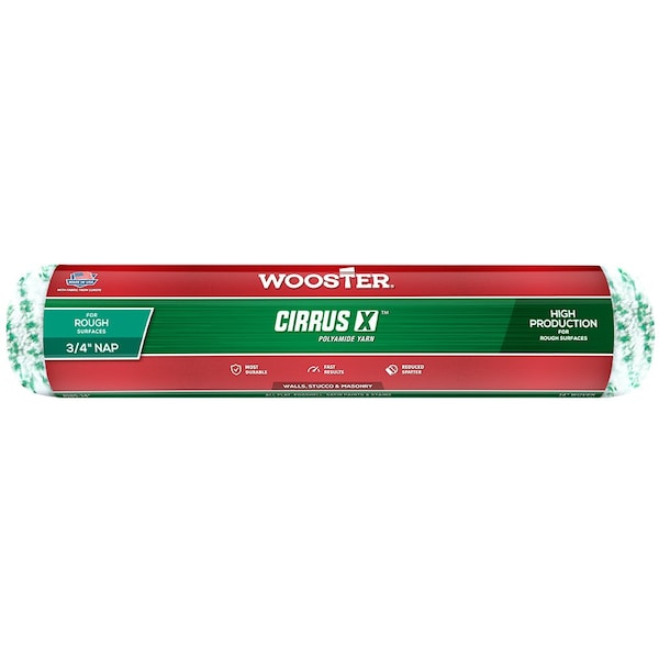 Wooster 14" x 3/4" Nap Wooster R185 Cirrus X Polyamide Roller Cover, For Rough Surfaces R185 - main