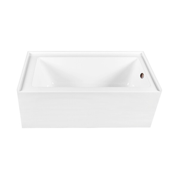 Kingston Brass 66-Inch Acrylic Rectangular 3-Wall Alcove Tub Combo w/ Waste and Overflow Drain, Right Hand Drain CVTDE603122R5 - main