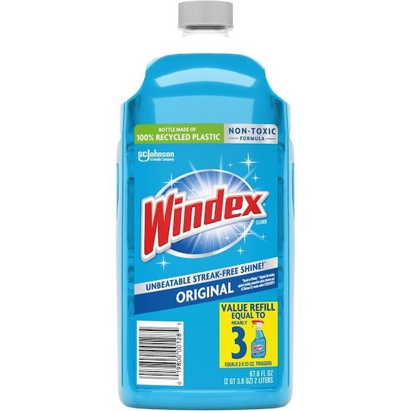 Windex Liquid Glass and Surface Cleaner, 67.6 oz., Blue, Unscented, Bottle, 6 PK 316147 - main