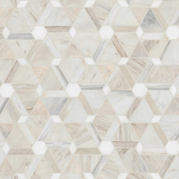 Msi Angora Floralis Sample Polished Marble Mosaic Floor And Wall Tile ZOR-MD-0641-SAM - main