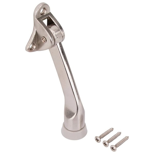 Prosource Door Holder, 5-3/8 in L, 1-5/8 in W, 2 in H, Attaches to Door Mounting, Rubber/Zinc CL-230SN-PS - main