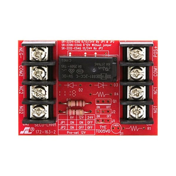 Seco-Larm Heavy Duty Relay Board 12/24VDC DPDT SR-2212-C5AQ - main