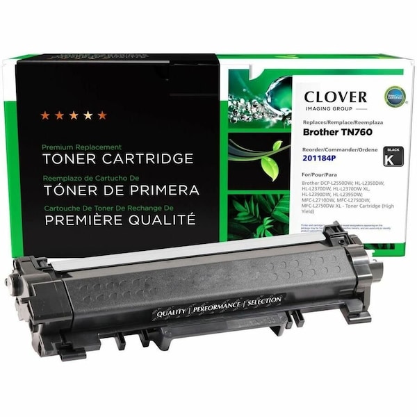 Clover Imaging Group Remanufactured High Yield Toner Cartridge For Brother TN760 201184P - main