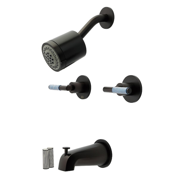 Kingston Brass Double-Handle Tub and Shower Faucet, Oil Rubbed Bronze KBX8145KPS - main