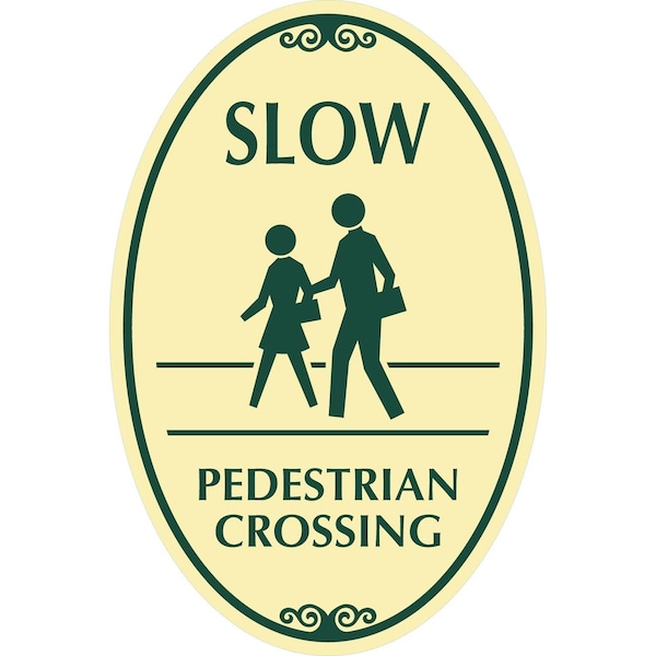 Lyle Slow Pedestrian Crossing (with Graphic), 12x18, High Intensity Prismatic, Tan G-2516-HI_12x18 - main