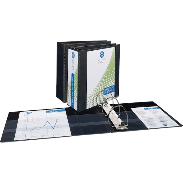 Avery reg Durable View Binders EZD Rings, Black, 3PK AVE09800BD - main