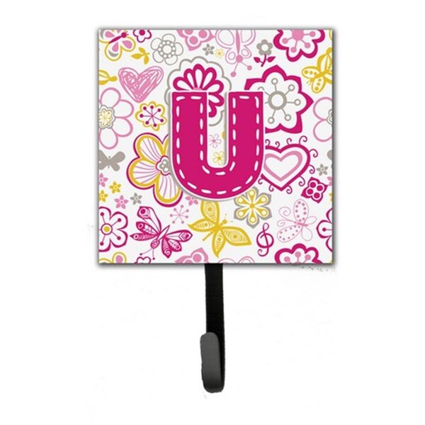 Carolines Treasures Letter U Flowers And Butterflies Pink Leash and Key Holder CJ2005-USH4 - main