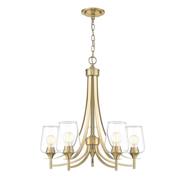 Z-Lite Joliet Burnished Brass 5 Light Chandelier 473-5BBR - main