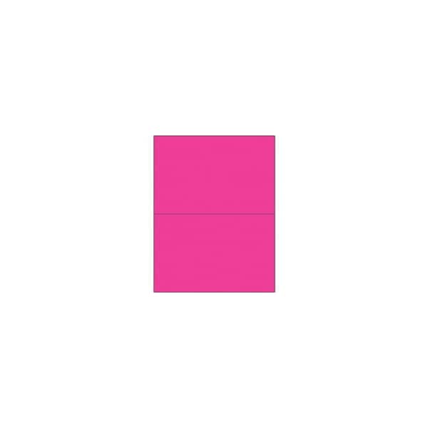 Bubblefast 8 1/2 x 5 1/2'' Fluorescent Pink Removable Rectangle Laser Labels-2 Labels per Sheet BFLL415PK - main