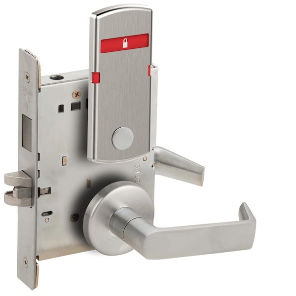 Schlage Grade 1 Privacy with Deadbolt Mortise Lock, 06 Lever, B Rose, Indicator Displays with Icons, Exteri L9440 06B 626 OS-SYM - main