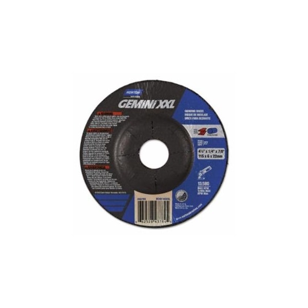 Norton Co GEMiNi XXL Depressed Center Wheel, 7 in dia, 0.125 in thick, 5/8-11 in arbor, 24 grit, 10PK 547-66253370274 - main