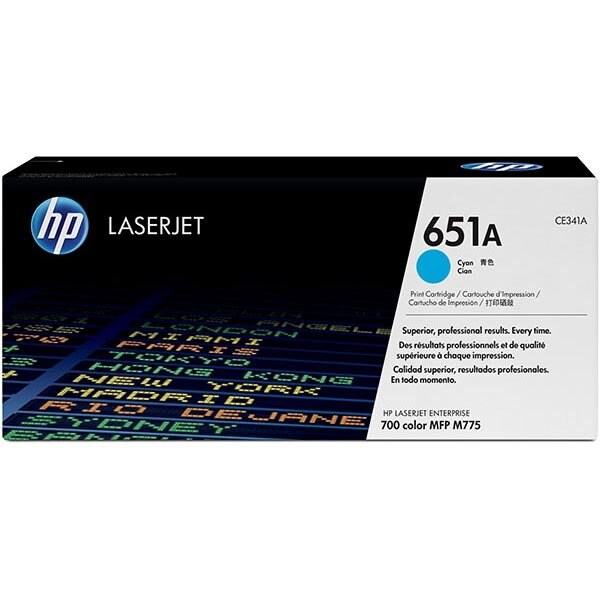 Hp 651A Cyan Original LaserJet Toner Cartridge for US Government, 16,000 Yield CE341AG - main