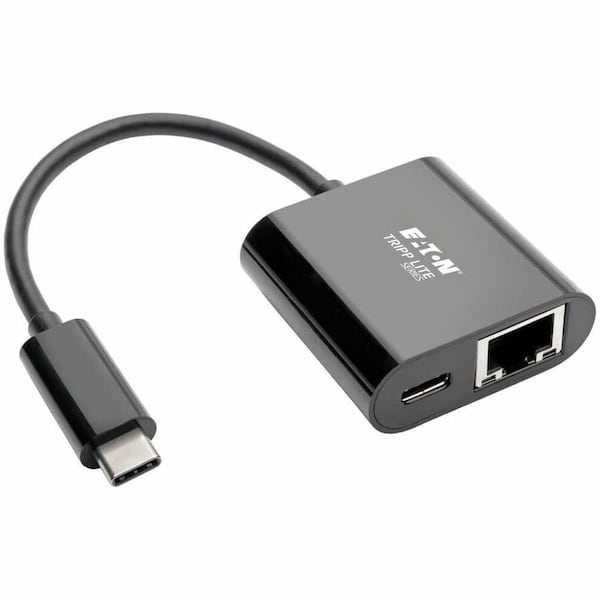 Tripp Lite series USB-C to Gigabit Network Adapter with USB-C PD Charging - Thunderbolt 3, Black U436-06N-GB-C - main