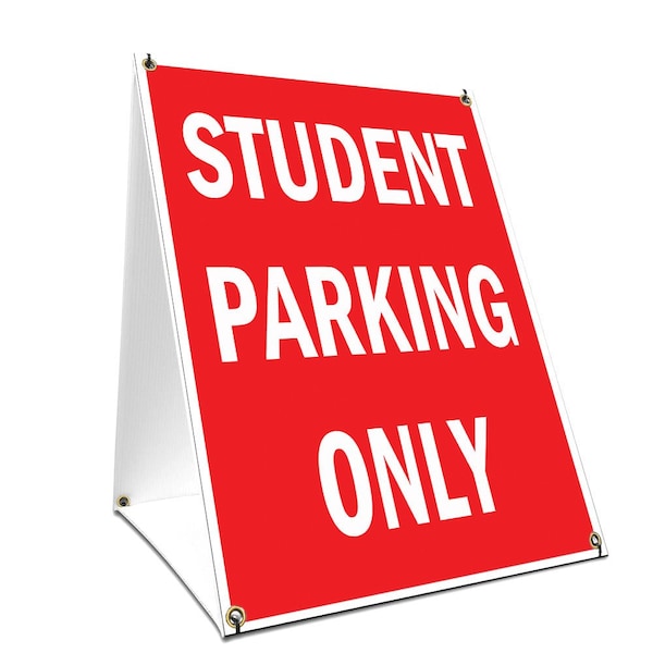Signmission Student Parking Only, 24 Inch x 18 Inch A-frame Yard Sign, Plastic Sign SBC-1824-Student Parking Only - main